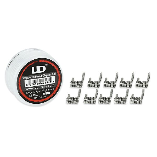 UD Staggered Fused Clapton coil SS316L, 26GA+32GA x 2 - 10бр
