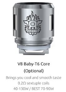 SMOK V8 Baby-T6 Sextuple Core изп. глава - 0.2 ома